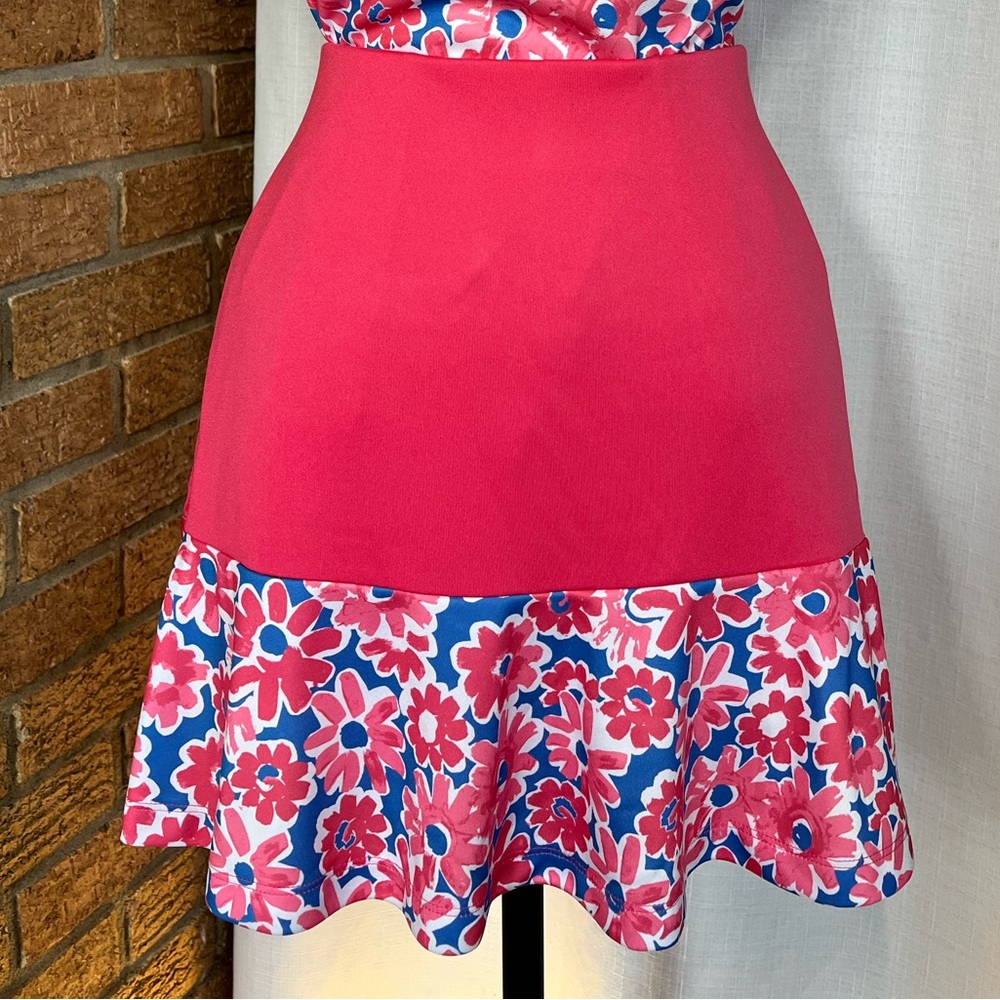 Pro Tour Cool Play 6" Floral Printed Ruffle Skort with pockets - Small